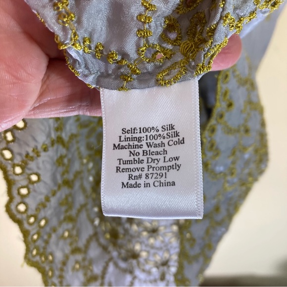 Johnny Was Embroidered Silk Dress - Picture 7 of 13